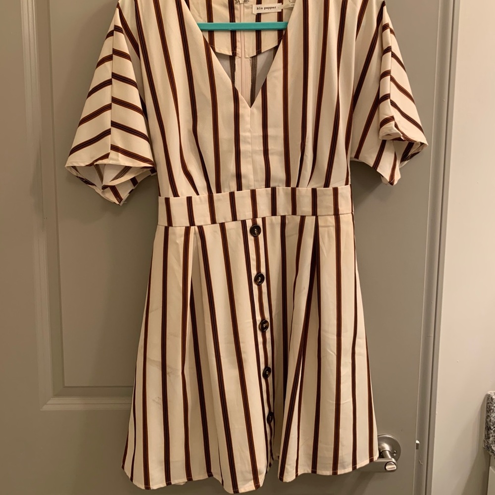 Stipe orange and white game day dress